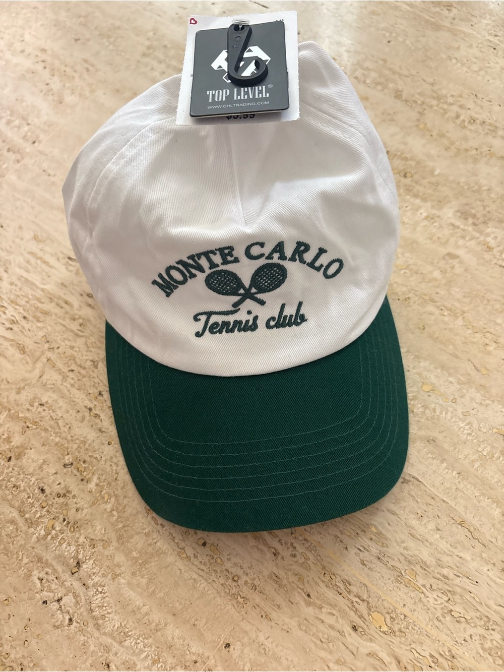 Monte Carlo Tennis Club Two-Tone Baseball Cap - White & Green